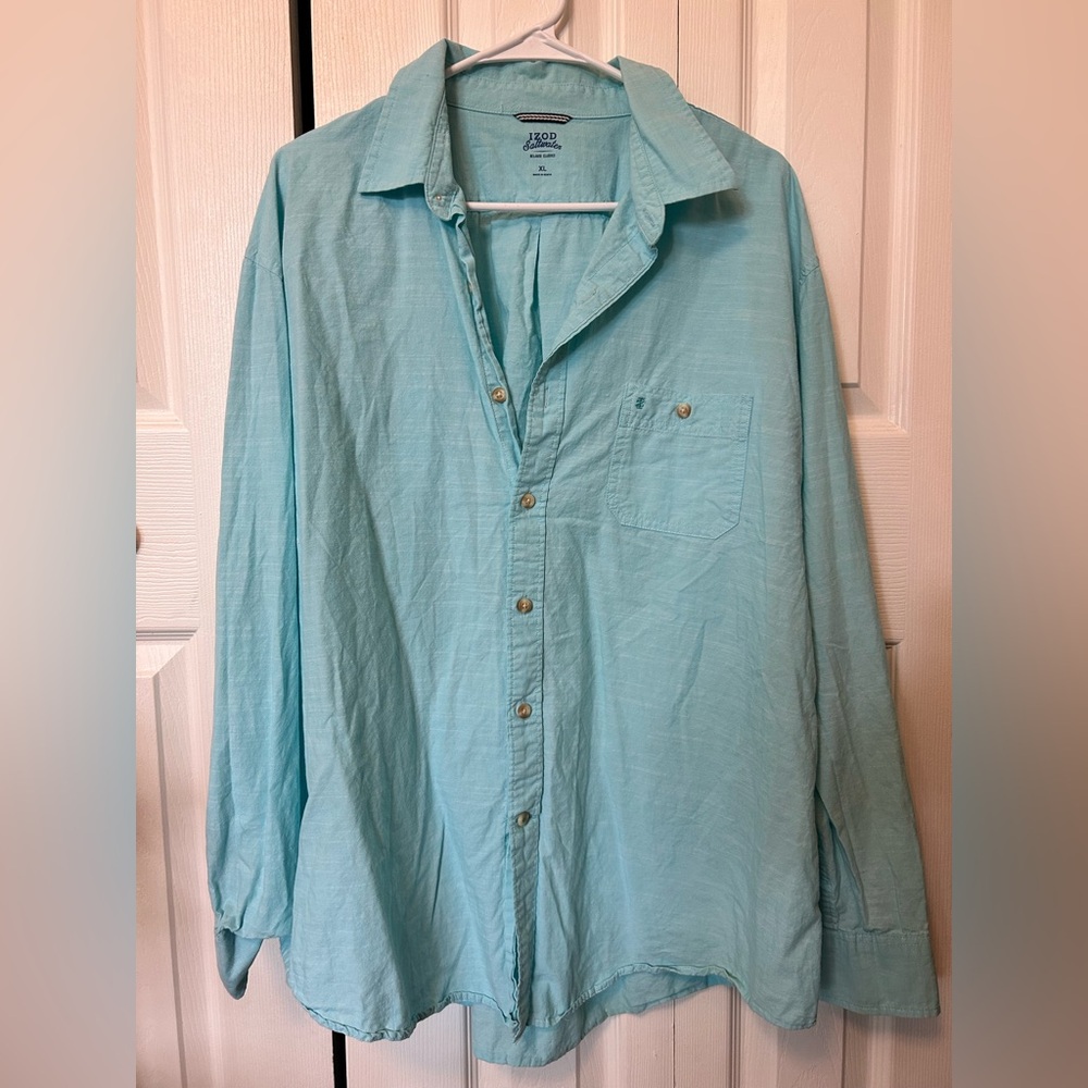 Izod Saltwater Aqua Shirt